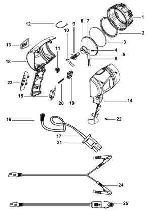 Default Diagram and Parts List for BSL300-LA Type 1 Black and Decker Worklight & Flashlight